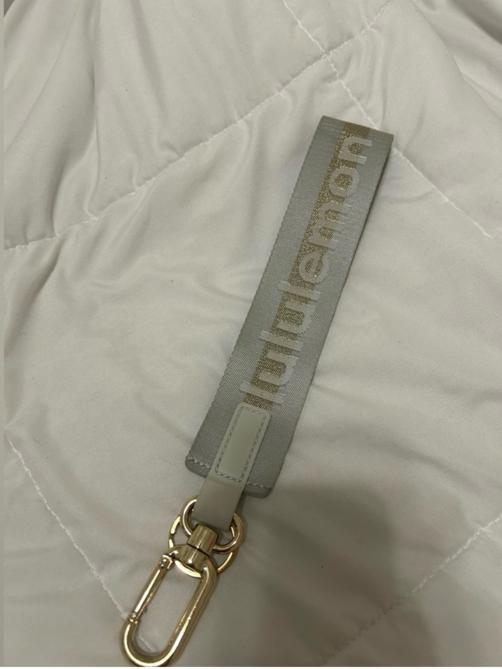 lululemon athletica Gold and Light Gray Key Strap